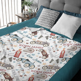 Personalized Vintage Toy Car Race car Baby Boy Blanket
